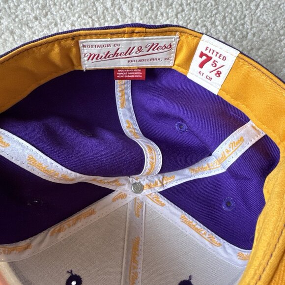LA Kings Vintage Mitchell & Ness Purple Yellow Crown Hat 7 5/8 NHL Nostalgia - Picture 7 of 8